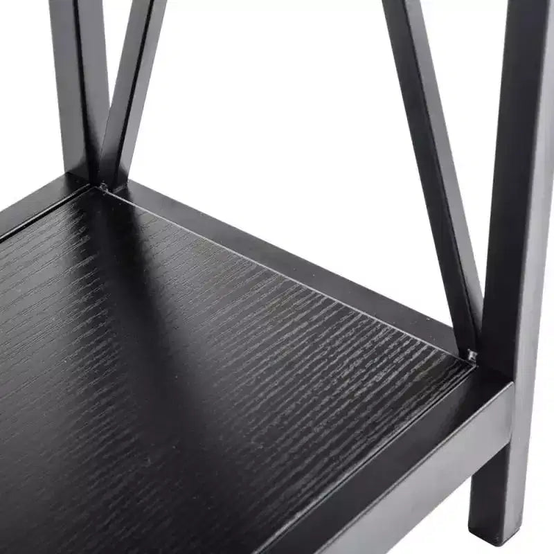 Slim Console Table with X-Frame – Black, Entryway & Hallway Accent