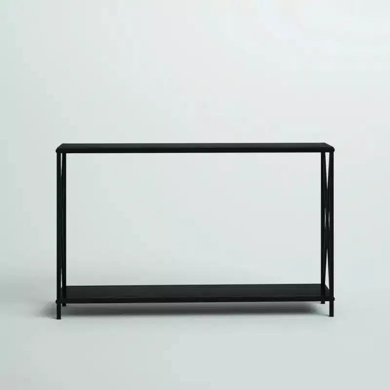 Slim Console Table with X-Frame – Black, Entryway & Hallway Accent