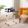 Mobile Standing Computer Desk with Wheels, Portable Laptop Table, Adjustable Height Range 31-43in for Home Office Bedside Classroom, 32*16in