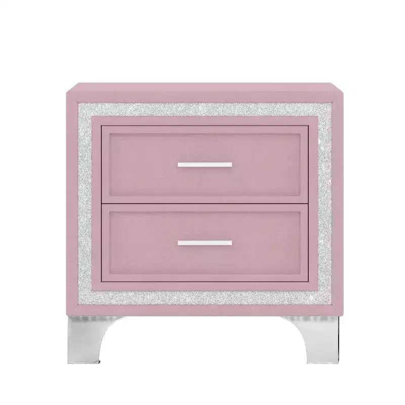 Set Whisen 3 pezzi, letto matrimoniale imbottito con piattaforma e due comodini