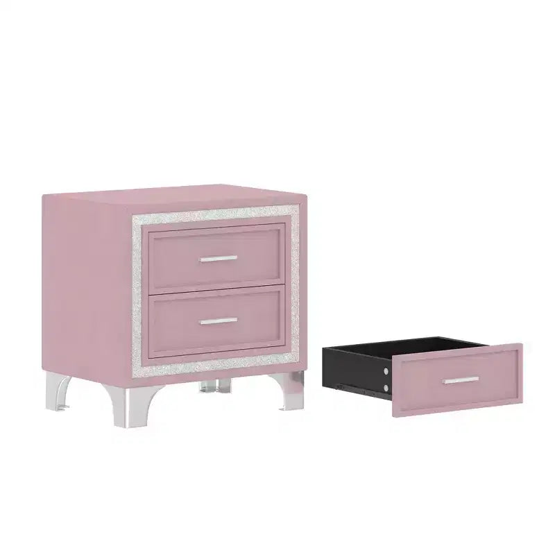 Set Whisen 3 pezzi, letto matrimoniale imbottito con piattaforma e due comodini
