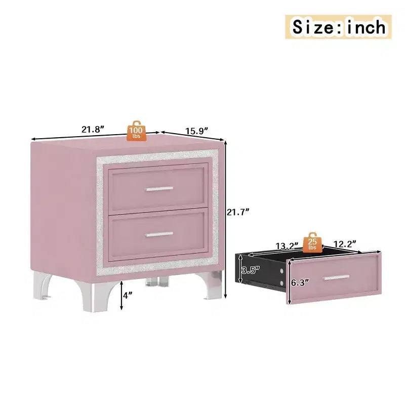 Set Whisen 3 pezzi, letto matrimoniale imbottito con piattaforma e due comodini