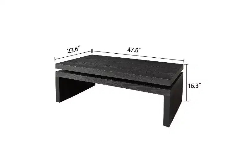 TUYOHW Tavolino Moderno in Legno con Piano Flottante, Elegante Tavolo Rettangolare per Soggiorno, Tavolino Industriale da Divano