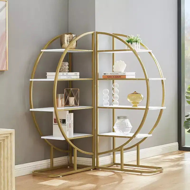 Libreria modulare aperta GDFStudio Beau moderna a 4 ripiani in legno e acciaio