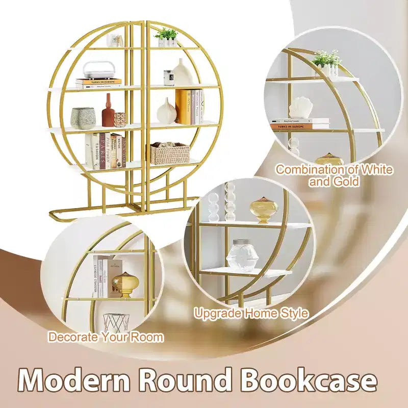 Libreria modulare aperta GDFStudio Beau moderna a 4 ripiani in legno e acciaio