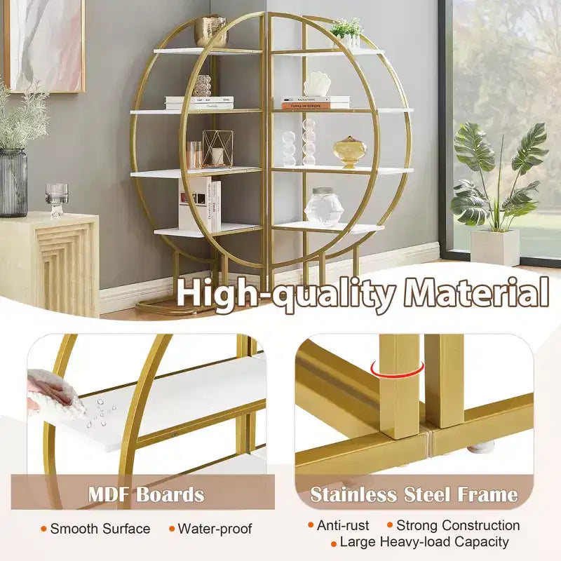 Libreria modulare aperta GDFStudio Beau moderna a 4 ripiani in legno e acciaio