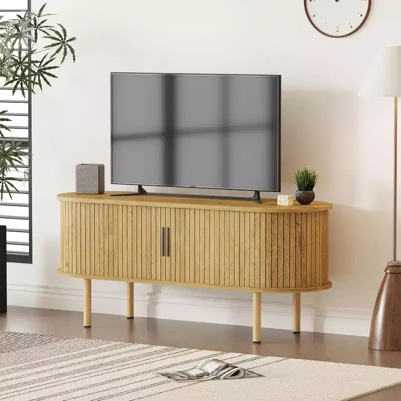 Mobile TV Acekool da 47,2 Pollici, Centro Intrattenimento Moderno con Ante Scorrevoli e Vano Contenitore, per Soggiorno, Camera da Letto