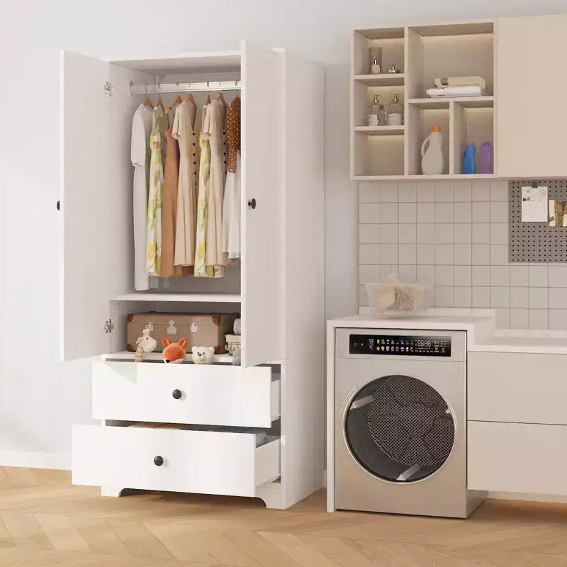 COZONY Armadio a 2 ante, Armadietto credenza a pannello piatto in MDF per camera da letto, sala da pranzo e casa