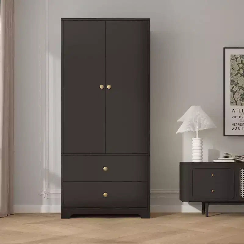 COZONY Armadio a 2 ante, Armadietto credenza a pannello piatto in MDF per camera da letto, sala da pranzo e casa
