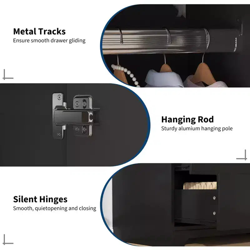 COZONY Armadio a 2 ante, Armadietto credenza a pannello piatto in MDF per camera da letto, sala da pranzo e casa