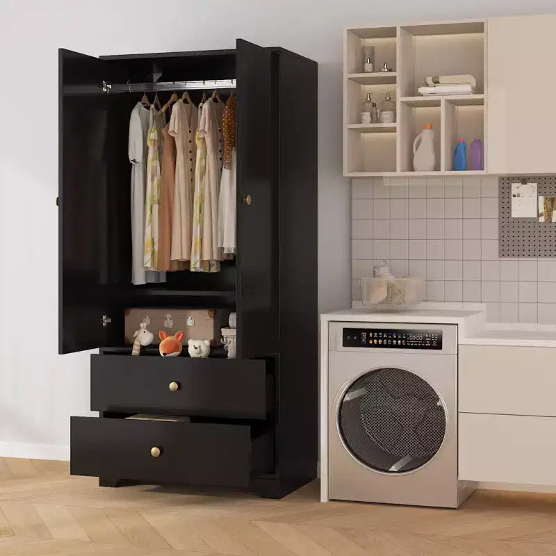 COZONY Armadio a 2 ante, Armadietto credenza a pannello piatto in MDF per camera da letto, sala da pranzo e casa