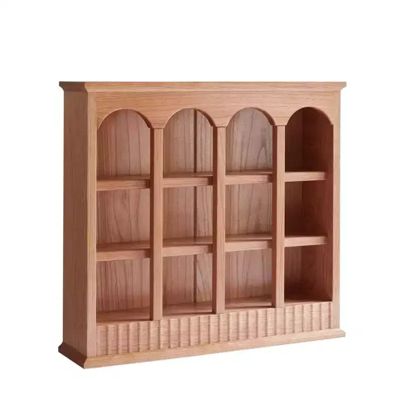 Cassettiera vintage in legno massello di ciliegio con ripiani da cucina, organizer da appoggio con scomparti ad arco per spezie o tazze da tè - Panipeachy