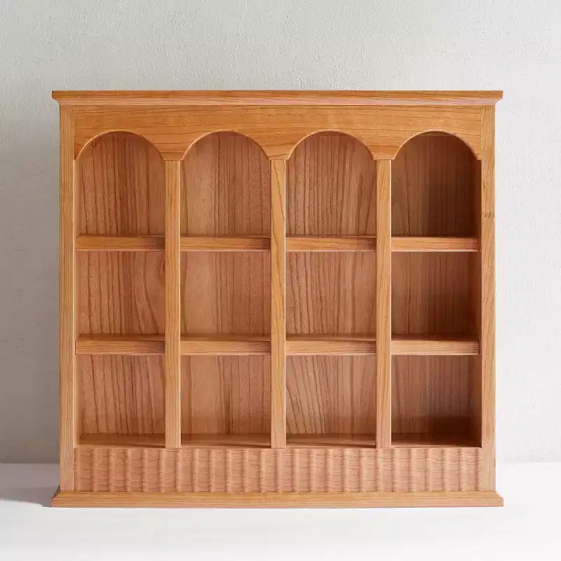 Cassettiera vintage in legno massello di ciliegio con ripiani da cucina, organizer da appoggio con scomparti ad arco per spezie o tazze da tè - Panipeachy