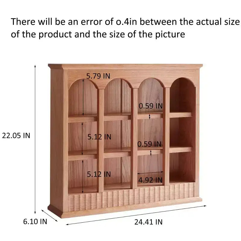 Cassettiera vintage in legno massello di ciliegio con ripiani da cucina, organizer da appoggio con scomparti ad arco per spezie o tazze da tè - Panipeachy