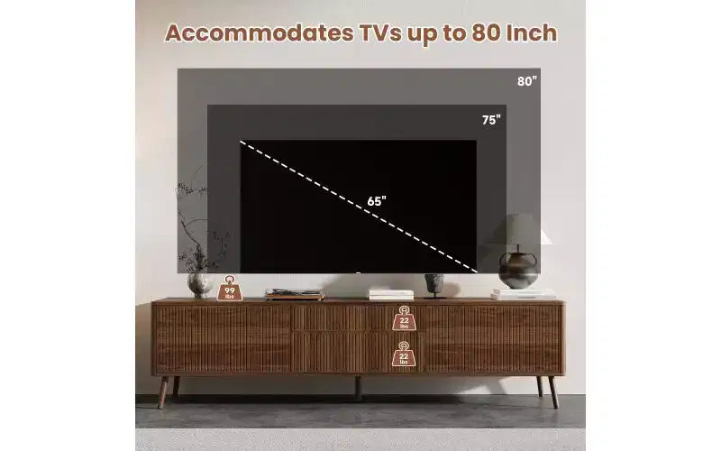 JVNOXK Mobile TV Moderno da 70 Pollici, Mobile TV Incassato con Cassetti Contenitori, Adatto per TV Sotto gli 80 Pollici, Ideale per Soggiorni