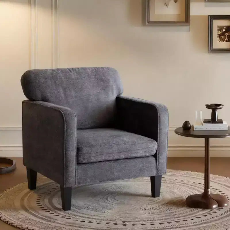 Poltrona da lettura moderna Okak con braccioli e schienale, comoda sedia con telaio in legno, poltrona da soggiorno per sala d'attesa, sala di ricevimento