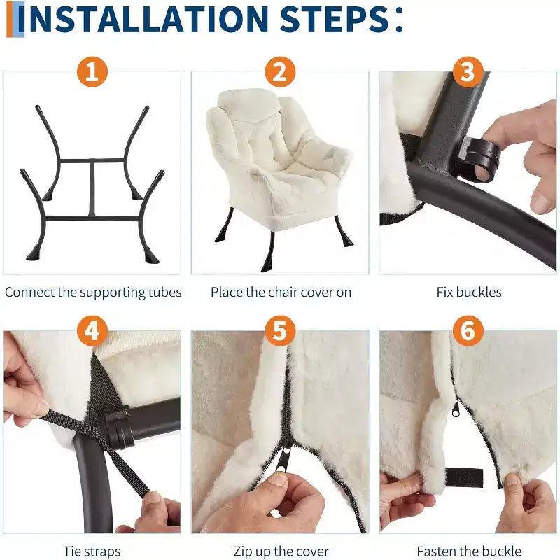 COZONY Sedia Sdraio con Poggiapiedi, Poltrona Accent Moderna con Ottomana, Tasca Laterale per Soggiorno Camera da Letto Dormitorio Ufficio