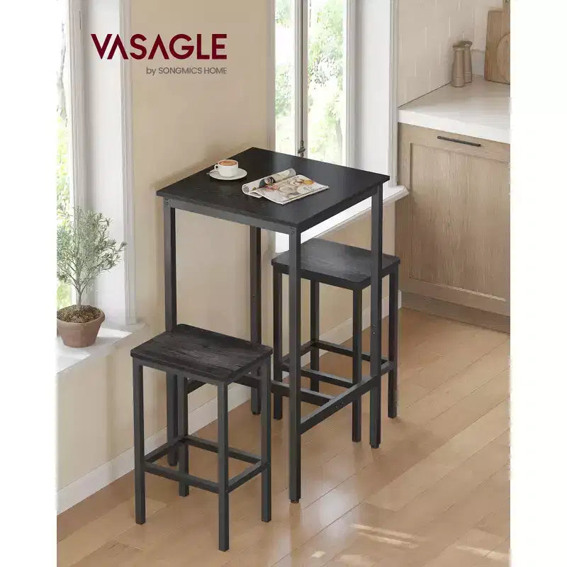VASAGLE Tavolo da bar, tavolino da cucina alto per sala da pranzo, per pub o cocktail, struttura in metallo robusta, per spazi stretti, facile da montare