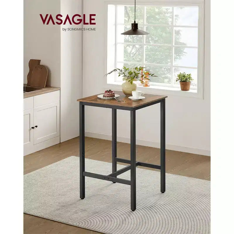 VASAGLE Tavolo da bar, tavolino da cucina alto per sala da pranzo, per pub o cocktail, struttura in metallo robusta, per spazi stretti, facile da montare