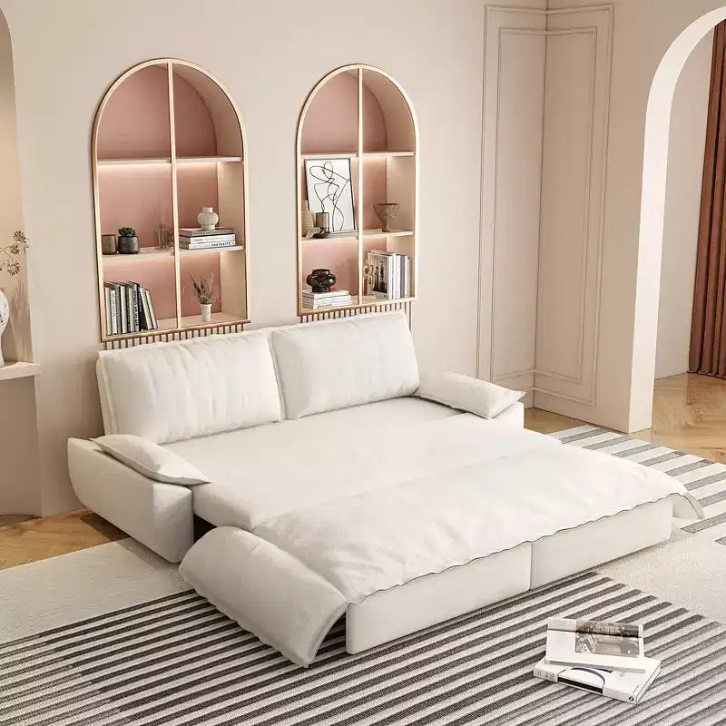 Divano letto a scomparsa 3 in 1 Whisen Queen in velluto, divano a due posti convertibile