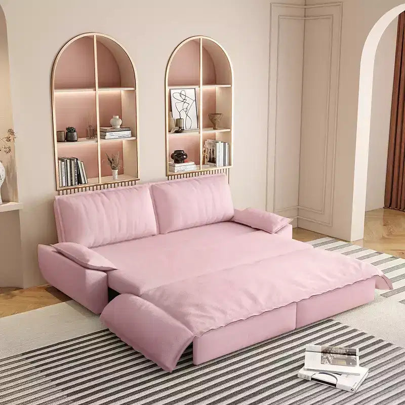 Divano letto a scomparsa 3 in 1 Whisen Queen in velluto, divano a due posti convertibile