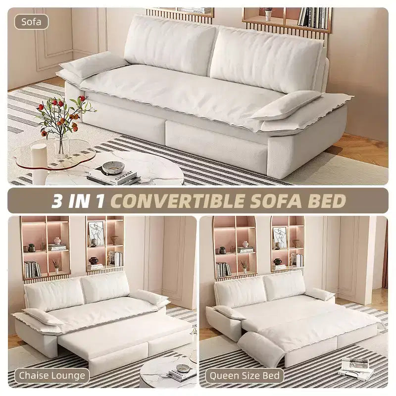 Divano letto a scomparsa 3 in 1 Whisen Queen in velluto, divano a due posti convertibile