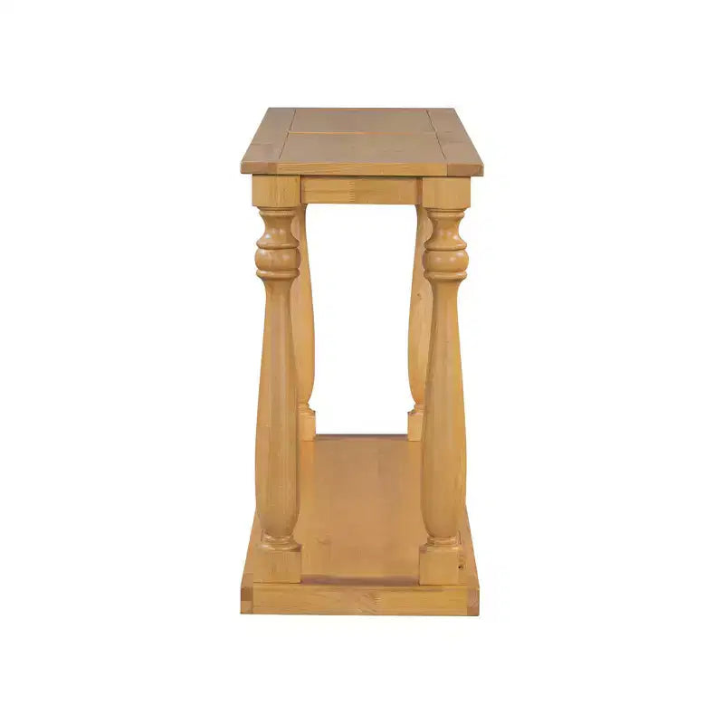 Consolle vintage effetto legno, gambe a vaso, ripiano inferiore, per ingresso, corridoio, soggiorno, camera da letto