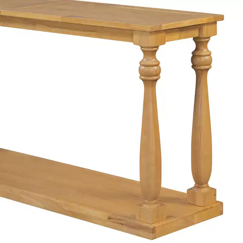 Consolle vintage effetto legno, gambe a vaso, ripiano inferiore, per ingresso, corridoio, soggiorno, camera da letto