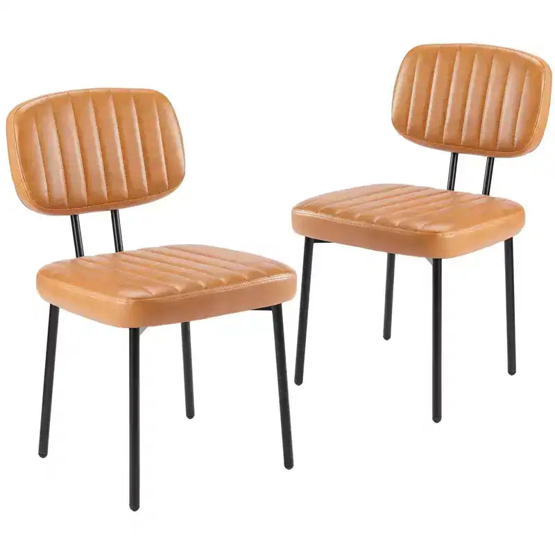 Okak Sedie da Pranzo Mid Century, Set di 2 Sedie Imbottite con Superficie in Similpelle, Sedie da Cucina per Soggiorno