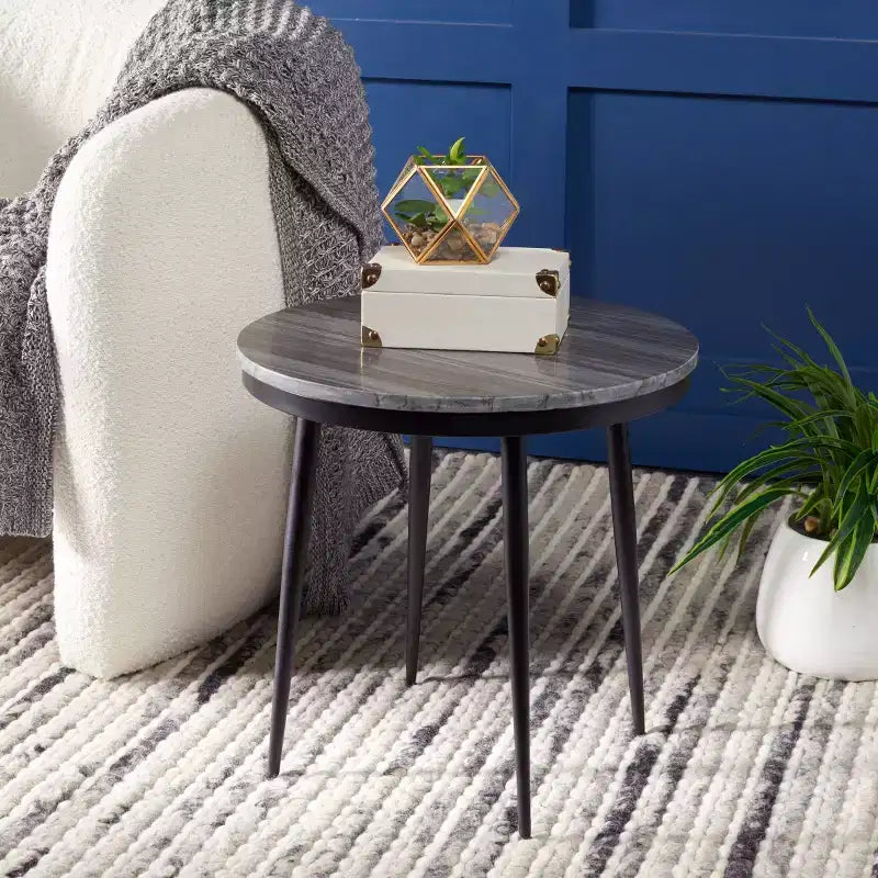 Tavolino in marmo Nylah - ACC3716 - Marmo Grigio/Nero - Safavieh