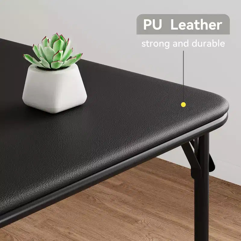 Tavolo da gioco quadrato portatile da 34" pieghevole con gambe collassabili e piano imbottito in PU, per casa, feste, picnic (solo tavolo)