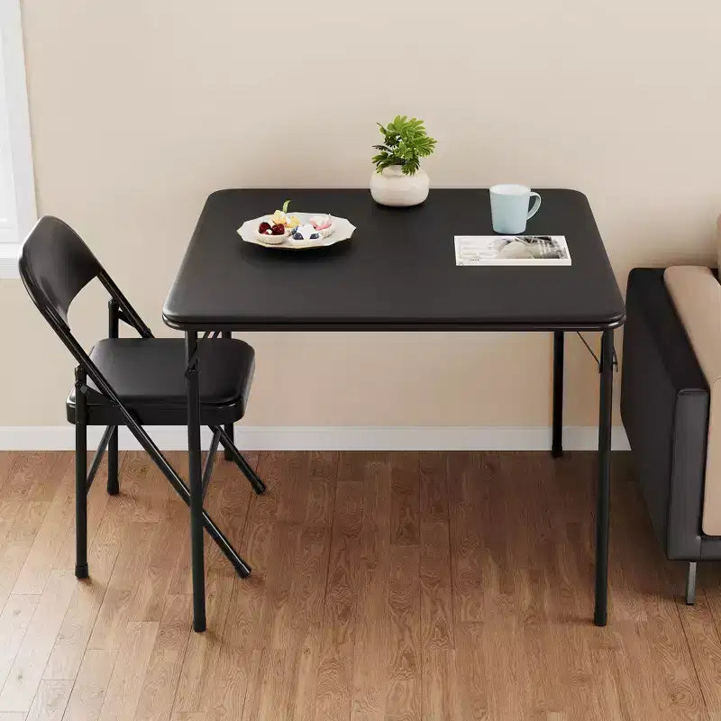 Tavolo da gioco quadrato portatile da 34" pieghevole con gambe collassabili e piano imbottito in PU, per casa, feste, picnic (solo tavolo)