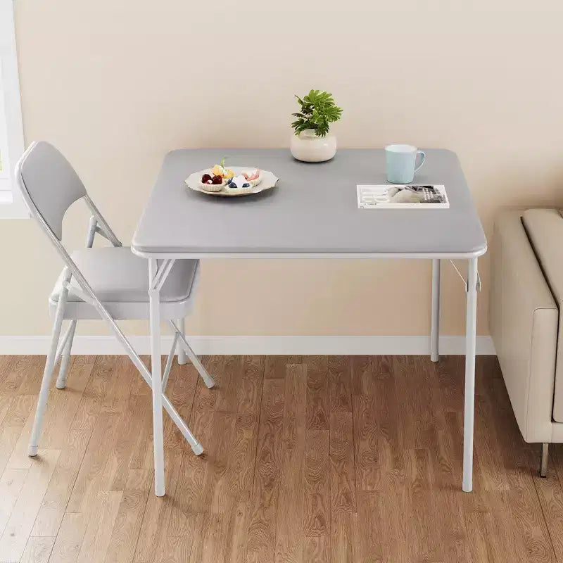 Tavolo da gioco quadrato portatile da 34" pieghevole con gambe collassabili e piano imbottito in PU, per casa, feste, picnic (solo tavolo)