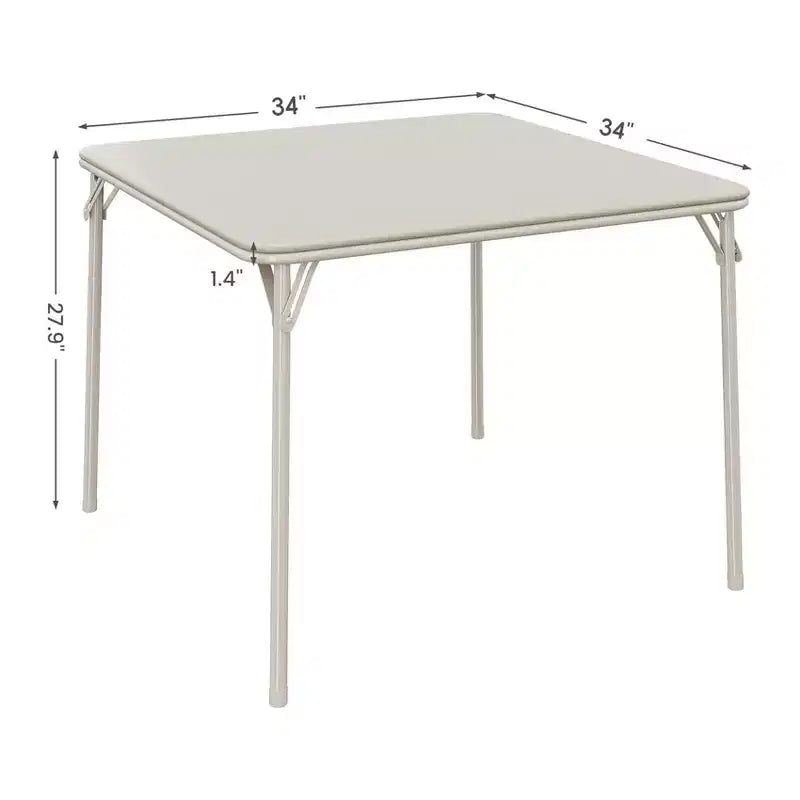 Tavolo da gioco quadrato portatile da 34" pieghevole con gambe collassabili e piano imbottito in PU, per casa, feste, picnic (solo tavolo)