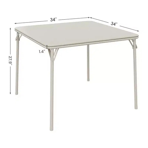 Tavolo da gioco quadrato portatile da 34" pieghevole con gambe collassabili e piano imbottito in PU, per casa, feste, picnic (solo tavolo)