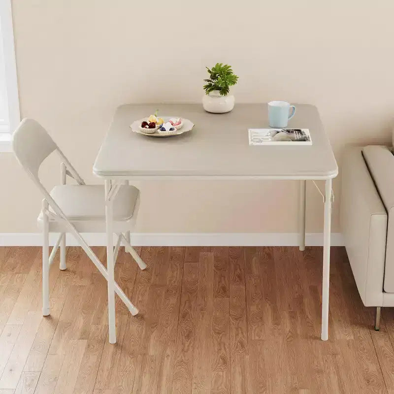 Tavolo da gioco quadrato portatile da 34" pieghevole con gambe collassabili e piano imbottito in PU, per casa, feste, picnic (solo tavolo)