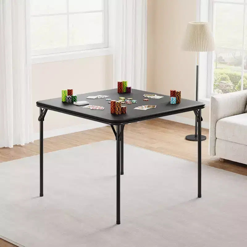 Tavolo da gioco quadrato portatile da 34" pieghevole con gambe collassabili e piano imbottito in PU, per casa, feste, picnic (solo tavolo)