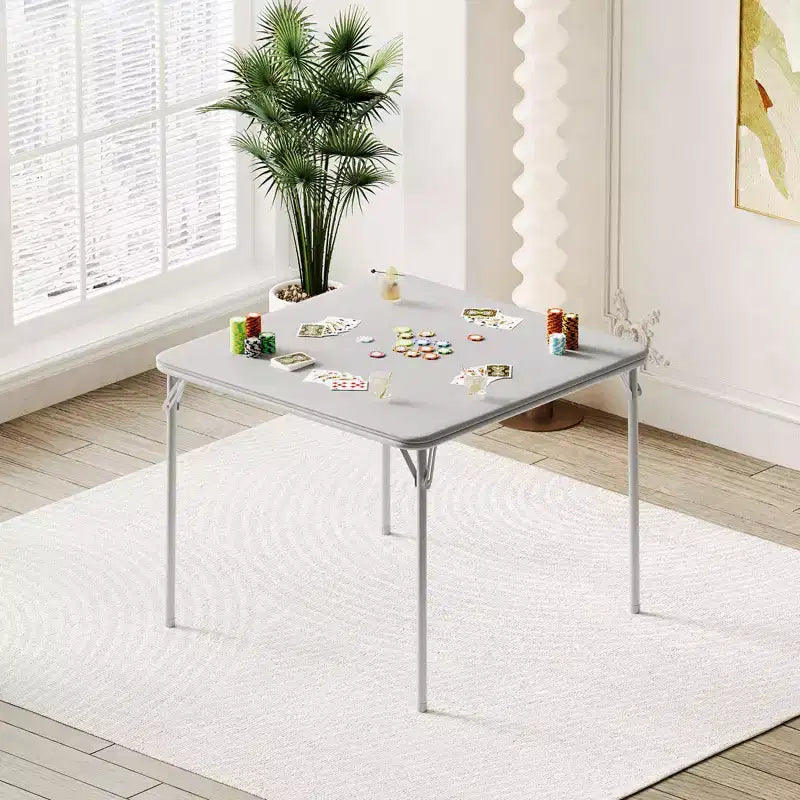 Tavolo da gioco quadrato portatile da 34" pieghevole con gambe collassabili e piano imbottito in PU, per casa, feste, picnic (solo tavolo)