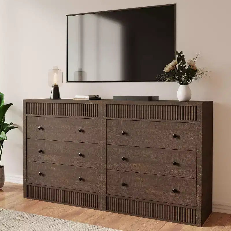 Cassettiera a 3/5 cassetti per camera da letto, Comò scanalato largo 80 cm, Comodino moderno in legno con mobiletto contenitore per corridoio, soggiorno