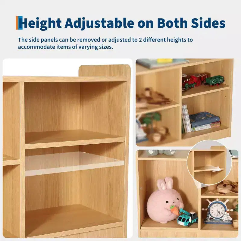 Mobile Montessori a 2 ripiani in legno per bambini, scaffali porta libri e contenitori per giocattoli per la cameretta dei bambini, mobili per aula, asilo nido, sala giochi