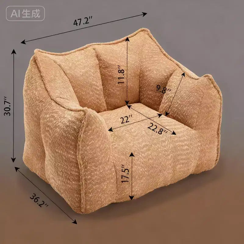 Sedie a poltrona con schiuma ad alta resilienza per soggiorni e camere da letto, comodi divani pigri quadrati, divani per adulti per giocare, leggere e guardare la TV