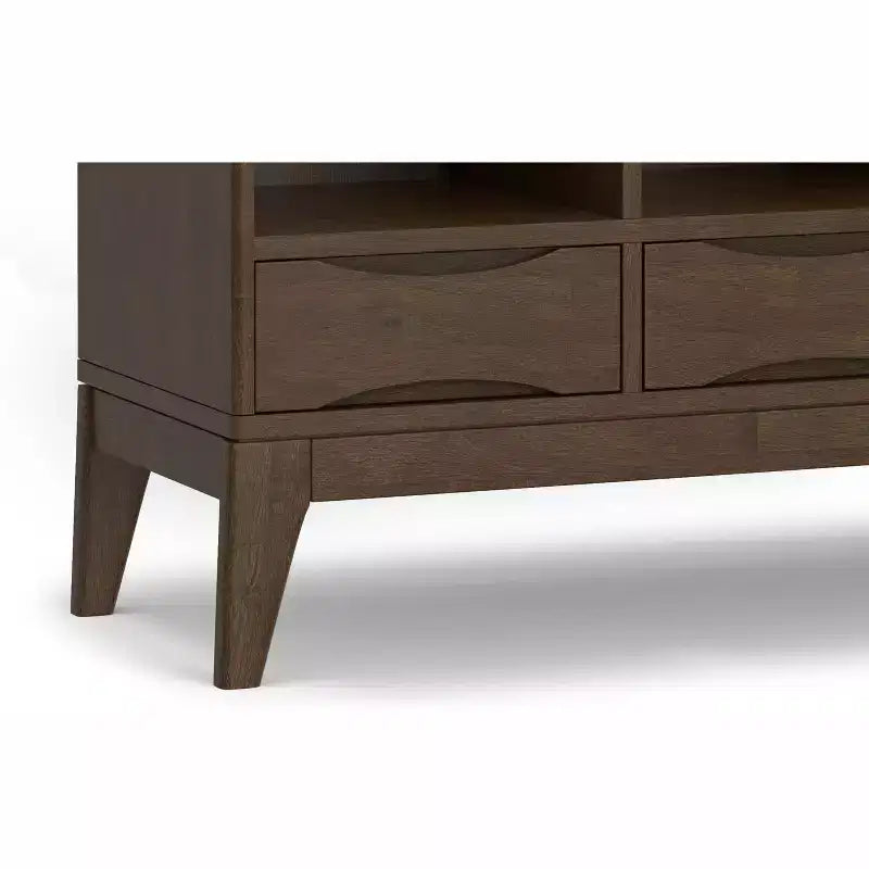 Pearson LEGNO MASSELLO 43 pollici x 42 pollici Mobile contenitore basso con 6 cubi e cassetti, in stile moderno di metà secolo, marrone noce