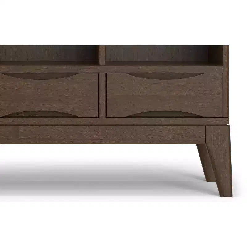 Pearson LEGNO MASSELLO 43 pollici x 42 pollici Mobile contenitore basso con 6 cubi e cassetti, in stile moderno di metà secolo, marrone noce