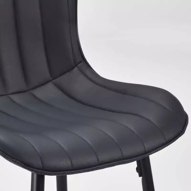 MAYEERTY Set di 2 sedie da pranzo in similpelle con gambe in metallo, sedie da cucina e sala da pranzo, nere
