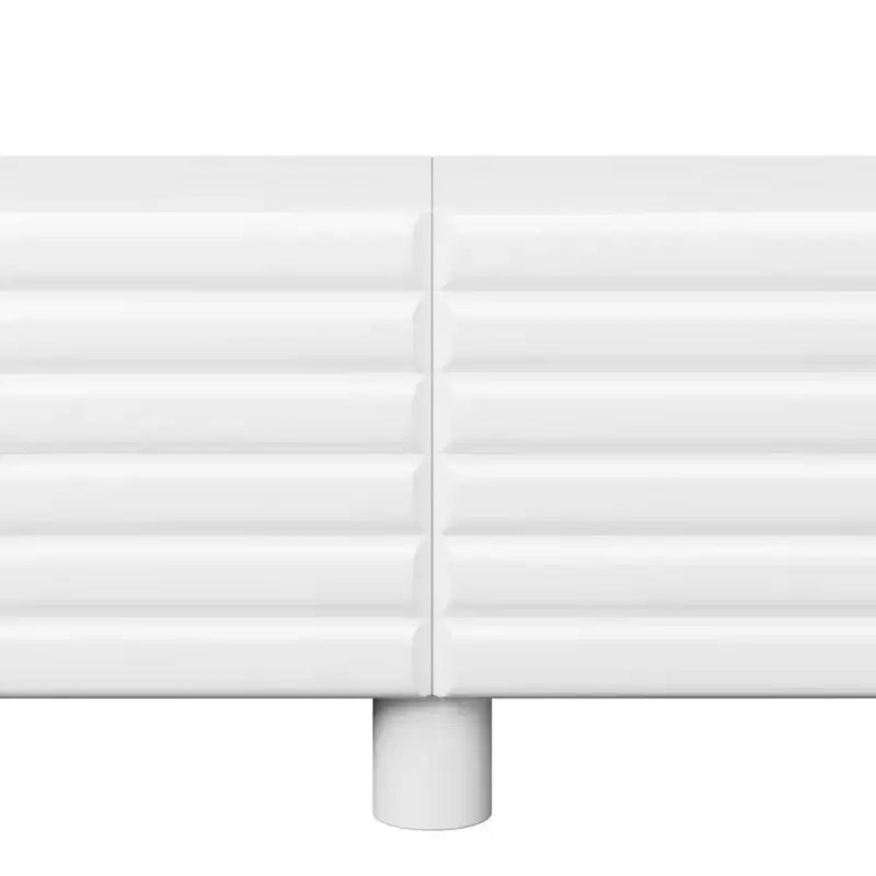 JVNOXK Mobile TV da 70 pollici stile onda con ripiani regolabili e 4 armadietti, adatto per TV fino a 75 pollici; ideale per soggiorni, bianco
