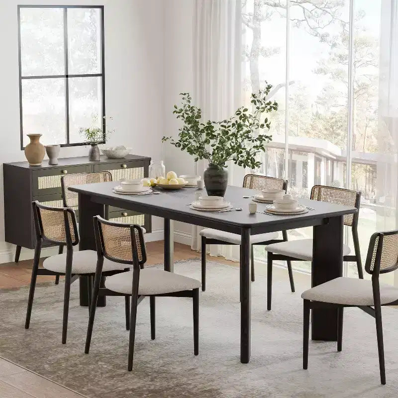 Tavolo da pranzo quadrato PexFix in legno massello stile rustico con piano in legno per sale da pranzo moderne e riunioni di famiglia