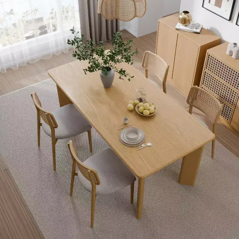 Tavolo da pranzo quadrato PexFix in legno massello stile rustico con piano in legno per sale da pranzo moderne e riunioni di famiglia