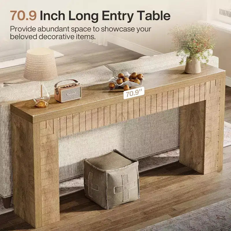 Lantine Tavolo Consolle Extra Lungo 70.9 Pollici per Ingresso, Tavolino Stretto da Divano, Adatto per Corridoio, Foyer, Soggiorno