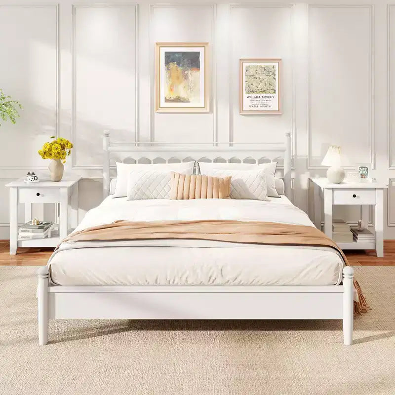 Costway Comodino 1/2 Pezzi con Cassetto Tavolino Moderno a 3 Ripiani con Ripiano Aperto per Camera da Letto Bianco/Nero