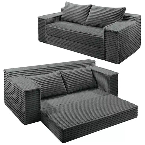 Divano Letto Loveseat da 75 Pollici, Divano Letto Futon Convertibile con 2 Cuscini, Divano Estraibile Senza Telaio per Soggiorno Camera da Letto, Nessun Montaggio